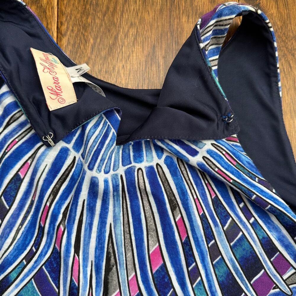 ❌SOLD❌ Mara Hoffman Swim Rising Palm blue print maxi column body con dress med - Picture 11 of 16